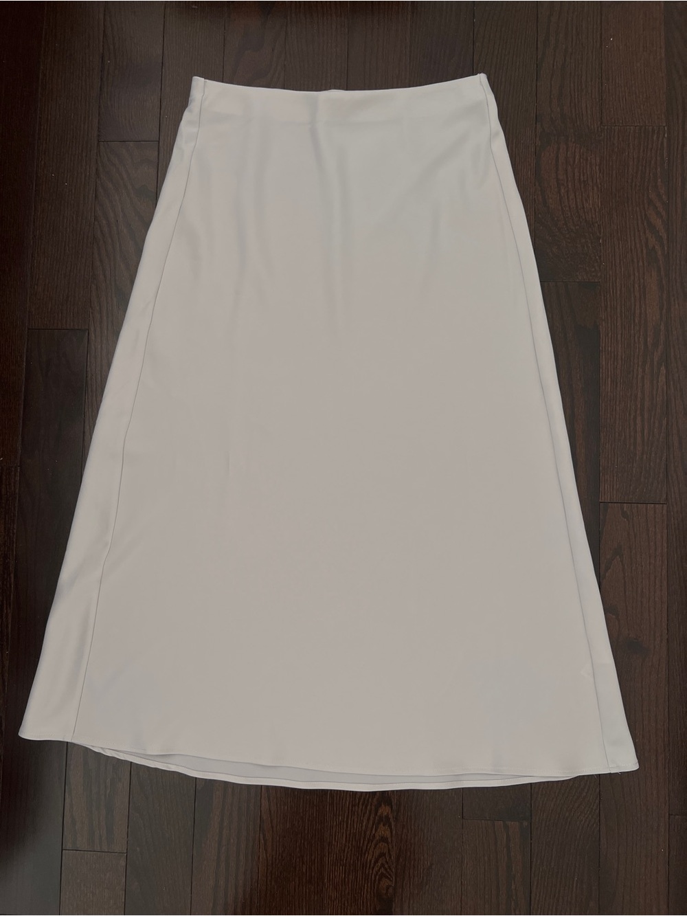 Dynamite Cream Midi A-Line Satin Skirt